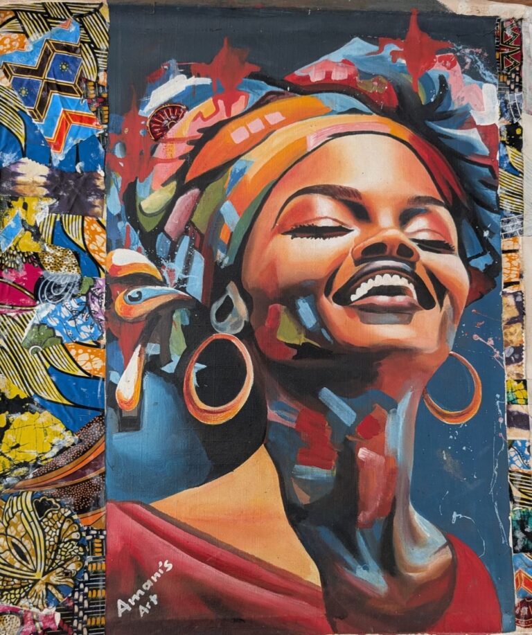 Woman Laughing, artwork by Amani